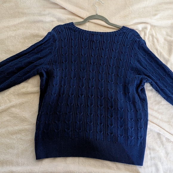 St. John's Bay Navy Blue XXL cable knit sweater RN 93677 - Picture 11 of 12